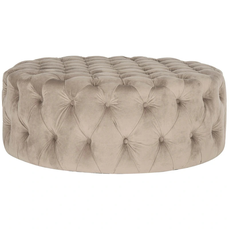 Pouf rond touffeté | Lin | Multicolore