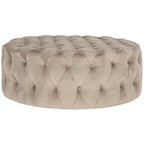 Pouf rond touffeté | Lin | Multicolore