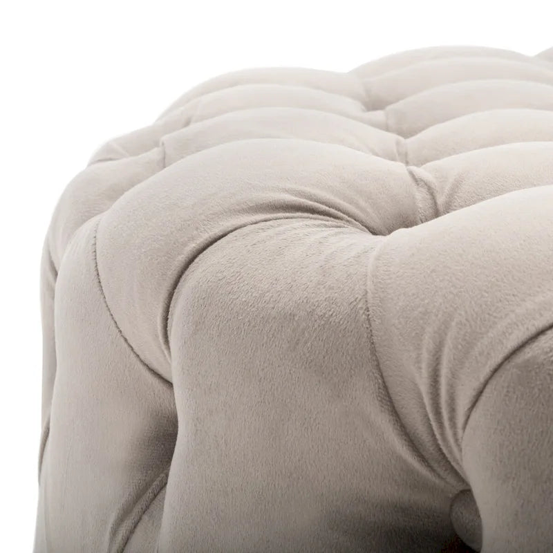 Pouf rond touffeté | Lin | Multicolore