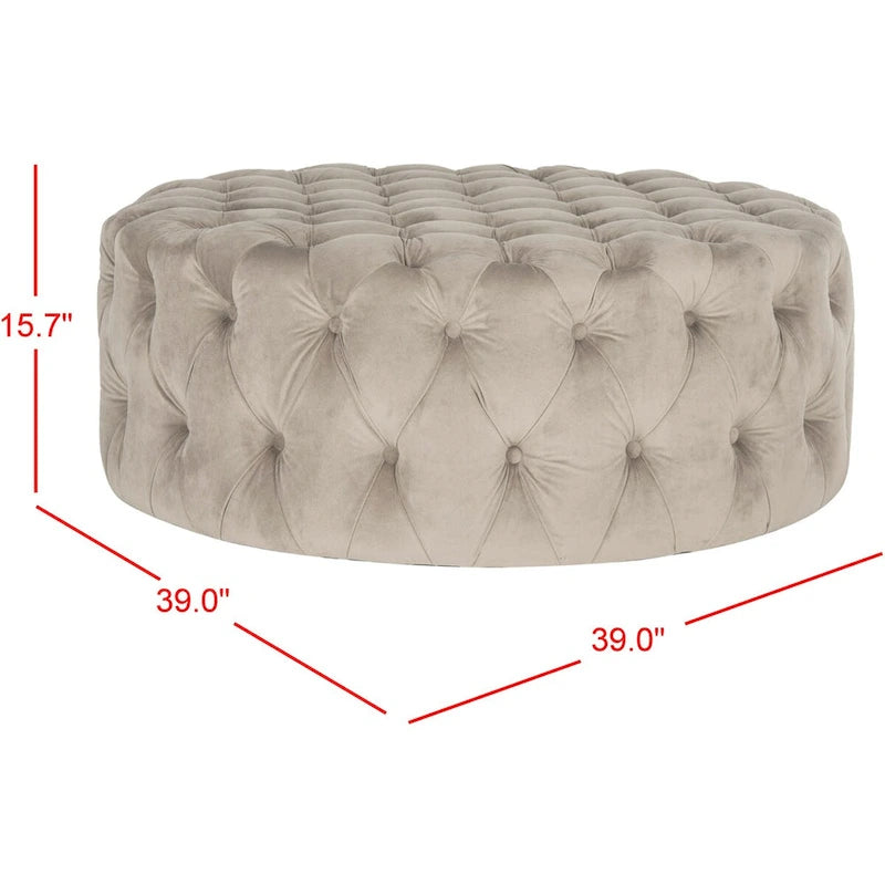 Pouf rond touffeté | Lin | Multicolore