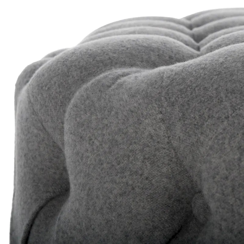 Pouf rond touffeté | Lin | Multicolore