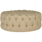 Pouf rond touffeté | Lin | Multicolore