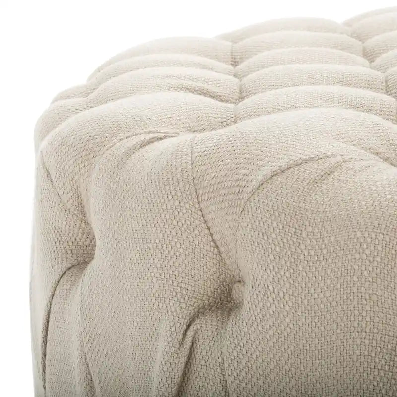 Pouf rond touffeté | Lin | Multicolore