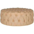 Pouf rond touffeté | Lin | Multicolore
