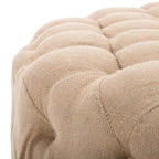 Pouf rond touffeté | Lin | Multicolore