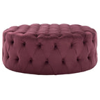 Pouf rond touffeté | Lin | Multicolore