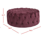 Pouf rond touffeté | Lin | Multicolore
