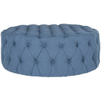 Pouf rond touffeté | Lin | Multicolore