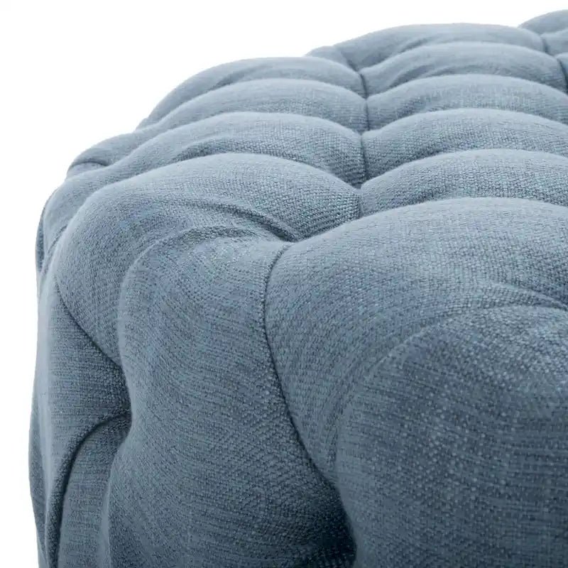 Pouf rond touffeté | Lin | Multicolore