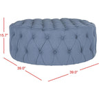 Pouf rond touffeté | Lin | Multicolore