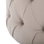 Pouf rond touffeté | Lin | Multicolore