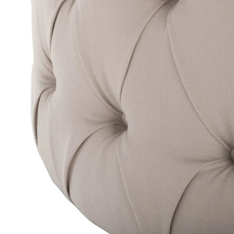 Pouf rond touffeté | Lin | Multicolore