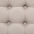 Pouf rond touffeté | Lin | Multicolore