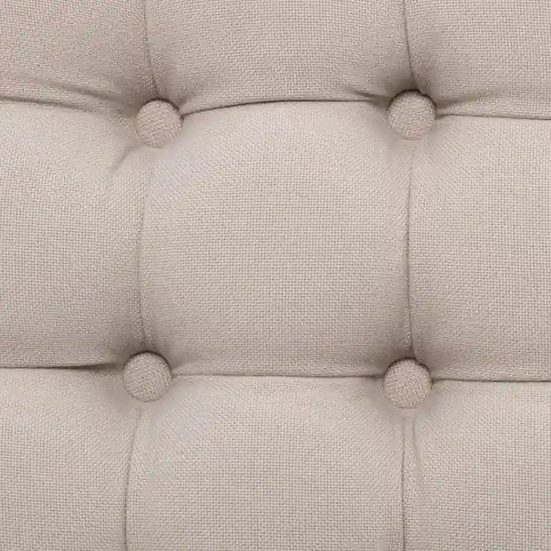 Pouf rond touffeté | Lin | Multicolore