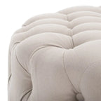 Pouf rond touffeté | Lin | Multicolore
