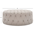 Pouf rond touffeté | Lin | Multicolore