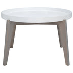 Table d'appoint en laque blanche/grise pour 1 – 32"L x 32"P x 18"H