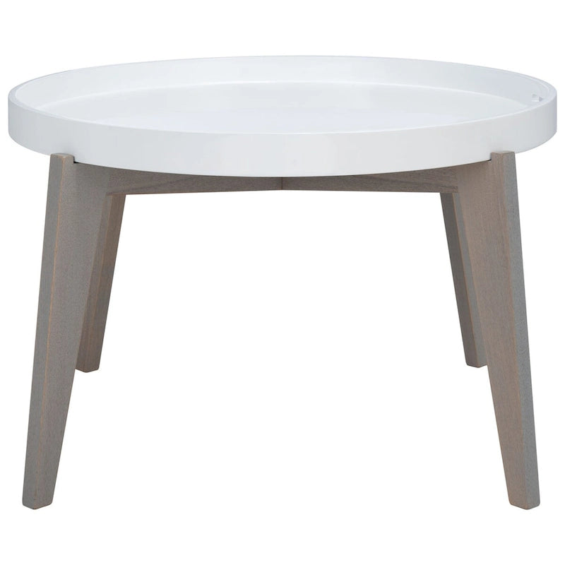 Table d'appoint en laque blanche/grise pour 1 – 32"L x 32"P x 18"H