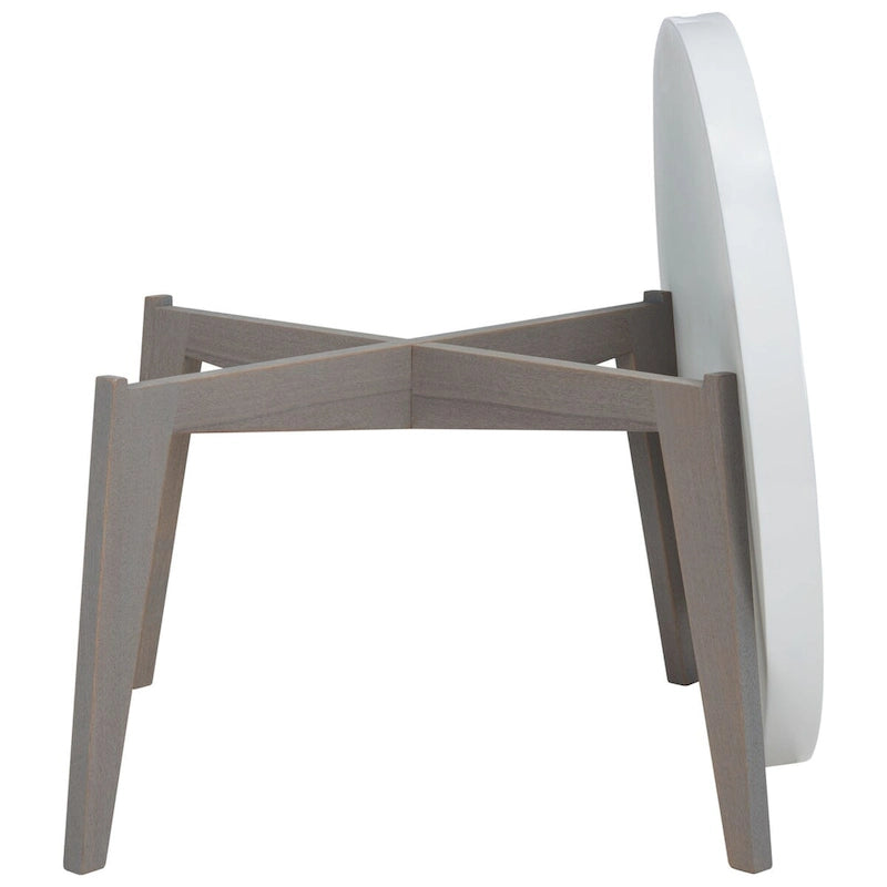 Table d'appoint en laque blanche/grise pour 1 – 32"L x 32"P x 18"H