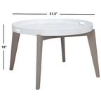 Table d'appoint en laque blanche/grise pour 1 – 32"L x 32"P x 18"H