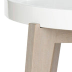 Table d'appoint en laque blanche/grise pour 1 – 32"L x 32"P x 18"H