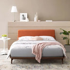 Lit plateforme Queen tapissé en tissu