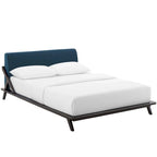 Lit plateforme Queen tapissé en tissu