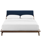 Lit plateforme Queen tapissé en tissu