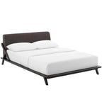 Lit plateforme Queen tapissé en tissu