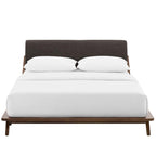 Lit plateforme Queen tapissé en tissu