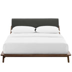 Lit plateforme Queen tapissé en tissu