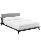 Lit plateforme Queen tapissé en tissu