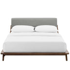 Lit plateforme Queen tapissé en tissu