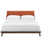 Lit plateforme Queen tapissé en tissu
