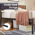 Cadre de lit plateforme marron/ardoise/noir avec tête de lit en bois – Lit simple/double/grand lit, 1 à 2 personnes
