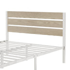 Cadre de lit plateforme marron/ardoise/noir avec tête de lit en bois – Lit simple/double/grand lit, 1 à 2 personnes