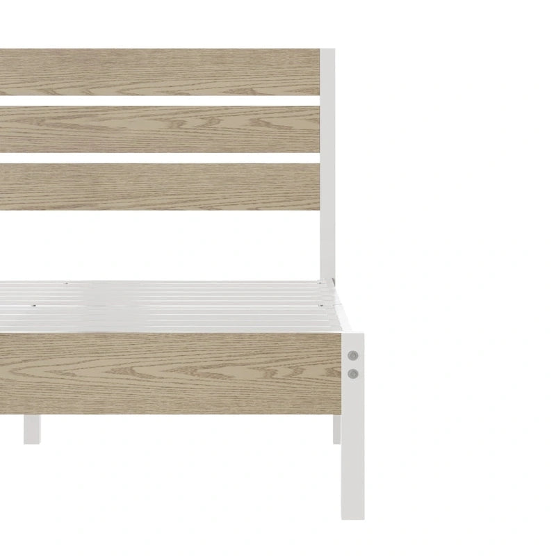 Cadre de lit plateforme marron/ardoise/noir avec tête de lit en bois – Lit simple/double/grand lit, 1 à 2 personnes
