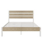 Cadre de lit plateforme marron/ardoise/noir avec tête de lit en bois – Lit simple/double/grand lit, 1 à 2 personnes