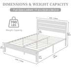 Cadre de lit plateforme marron/ardoise/noir avec tête de lit en bois – Lit simple/double/grand lit, 1 à 2 personnes
