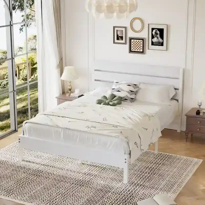 Cadre de lit plateforme marron/ardoise/noir avec tête de lit en bois – Lit simple/double/grand lit, 1 à 2 personnes