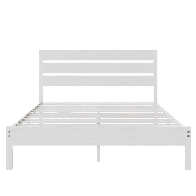 Cadre de lit plateforme marron/ardoise/noir avec tête de lit en bois – Lit simple/double/grand lit, 1 à 2 personnes