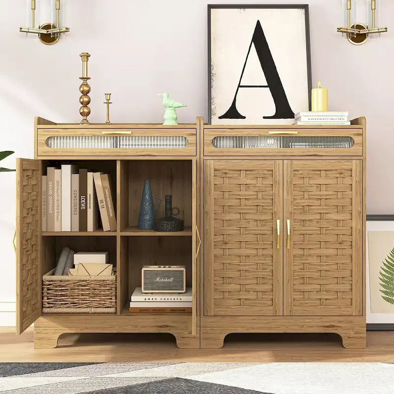 Commode de rangement polyvalente de style rustique pour chambre à coucher