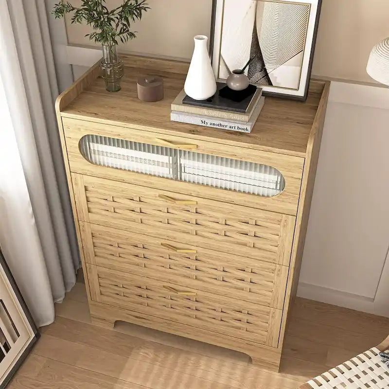 Commode de rangement polyvalente de style rustique pour chambre à coucher