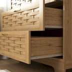 Commode de rangement polyvalente de style rustique pour chambre à coucher