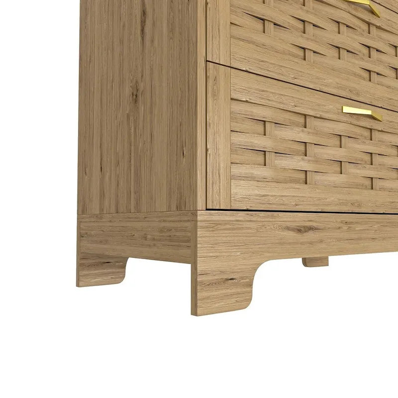 Commode de rangement polyvalente de style rustique pour chambre à coucher