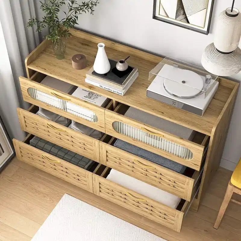 Commode de rangement polyvalente de style rustique pour chambre à coucher