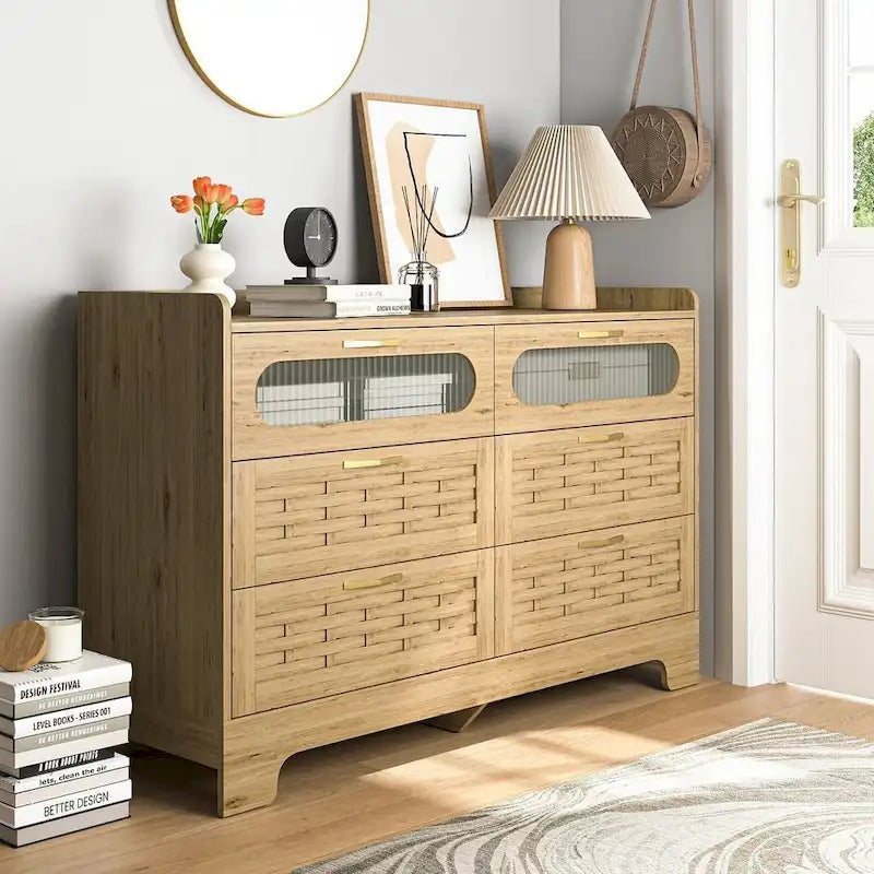 Commode de rangement polyvalente de style rustique pour chambre à coucher