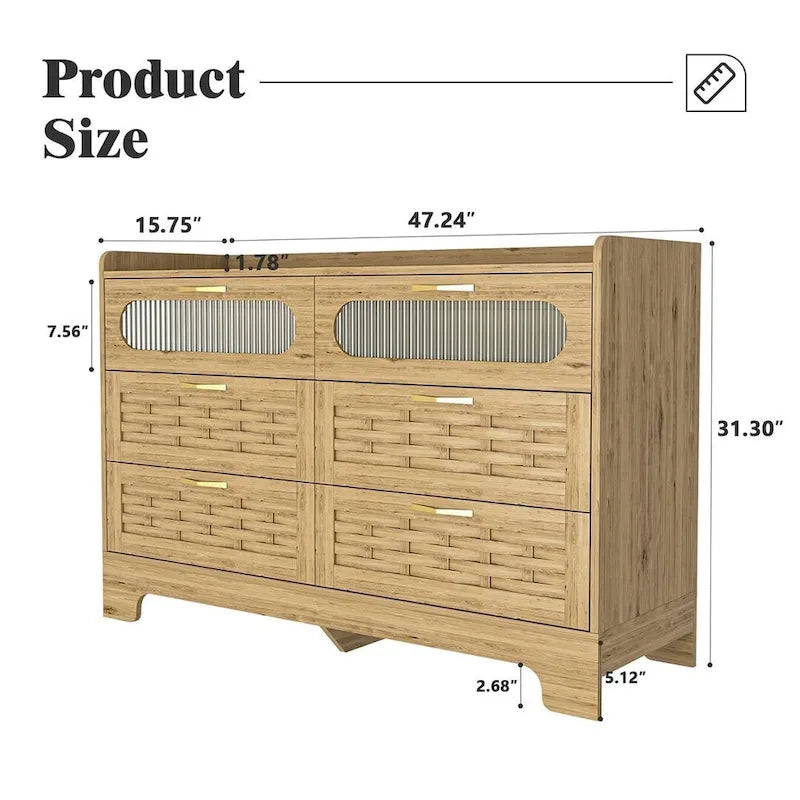 Commode de rangement polyvalente de style rustique pour chambre à coucher