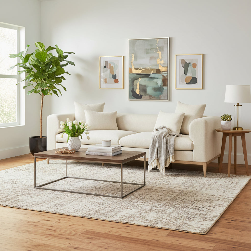 Dora 103 Upholstered Sofa, Beige