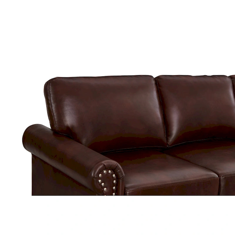 Canapé et causeuse en similicuir pour salon
